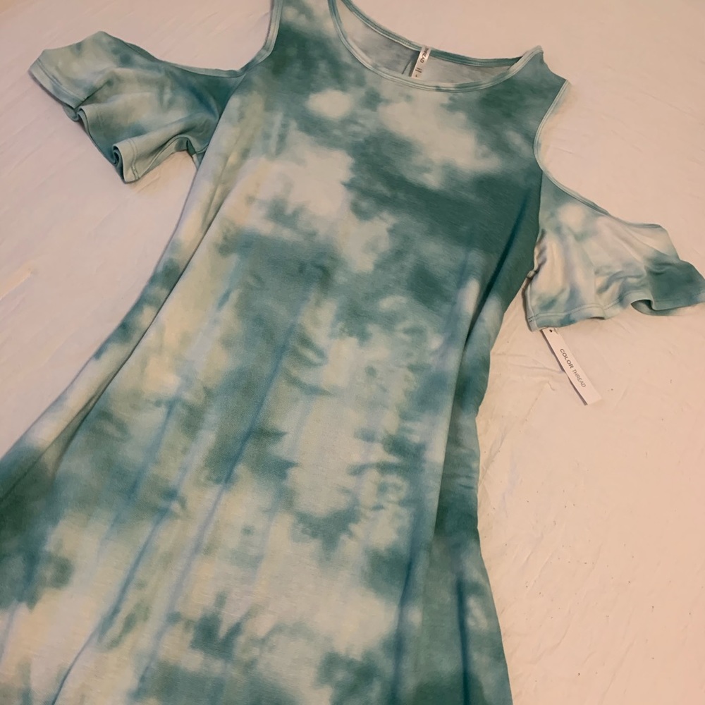 Color Thread Tie Dye Dress